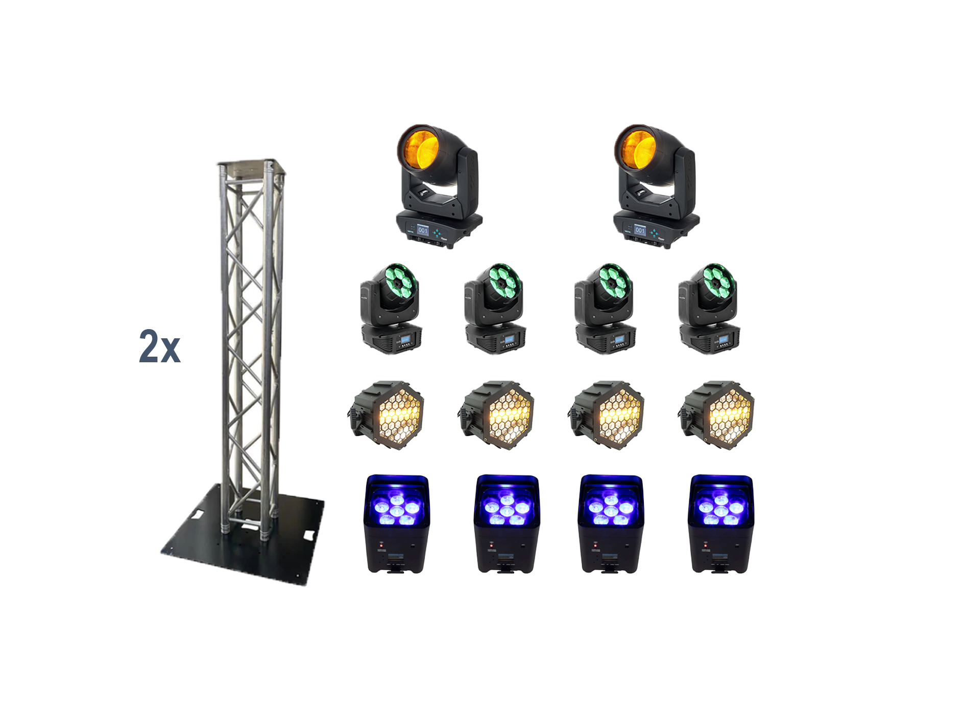 Licht Komplettpaket 2x Tower für 100 bis 250 Personen